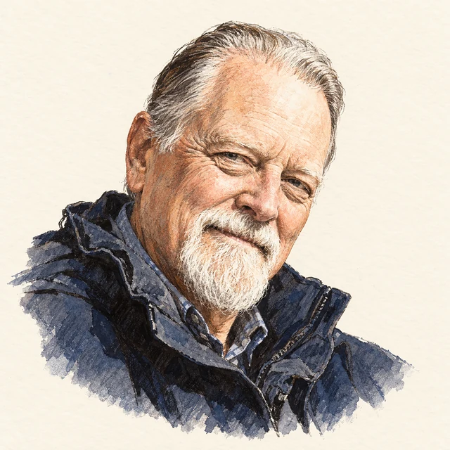 Illustrated portrait of David Mumford