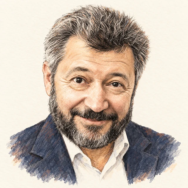 Illustrated portrait of Efim Zelmanov