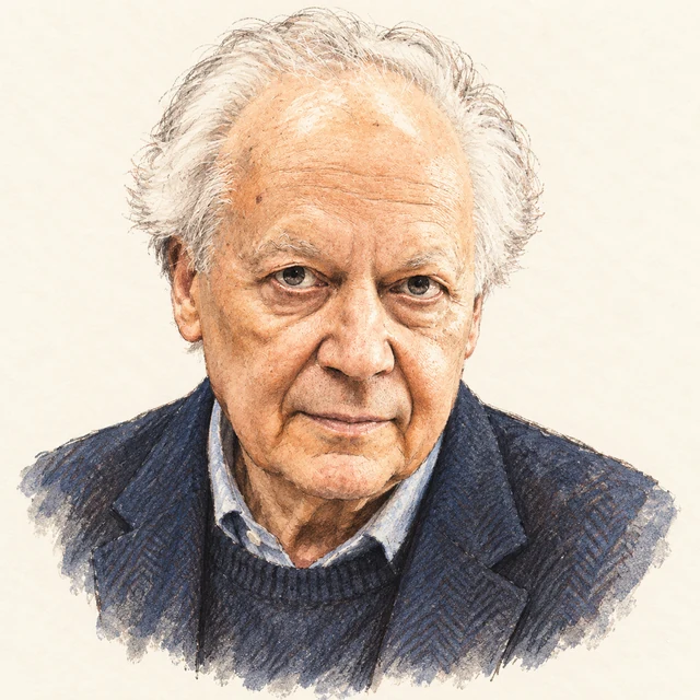 Illustrated portrait of Enrico Bombieri