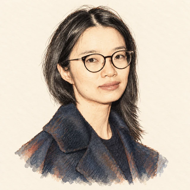 Illustrated portrait of Hong Wang