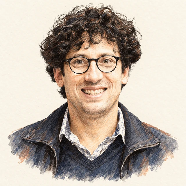 Illustrated portrait of Hugo Duminil-Copin