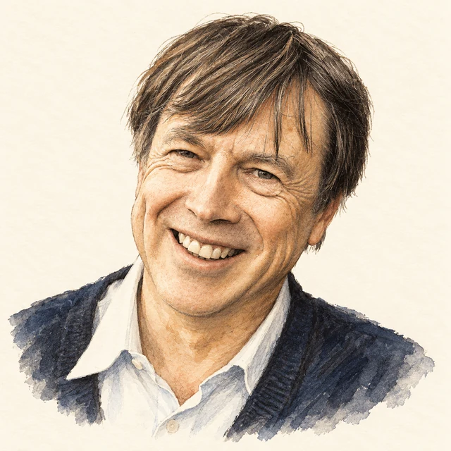 Illustrated portrait of Jean Bourgain