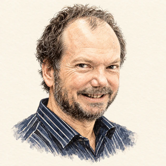 Illustrated portrait of Jean-Christophe Yoccoz