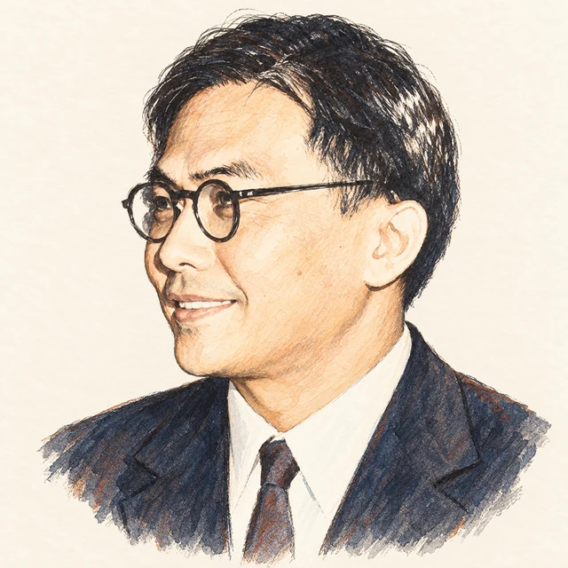 Illustrated portrait of Kunihiko Kodaira