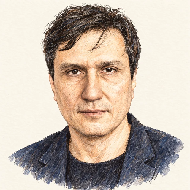 Illustrated portrait of Maxim Kontsevich