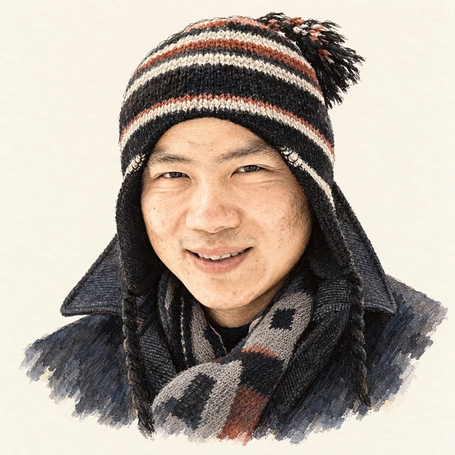 Illustrated portrait of Ngô Bảo Châu