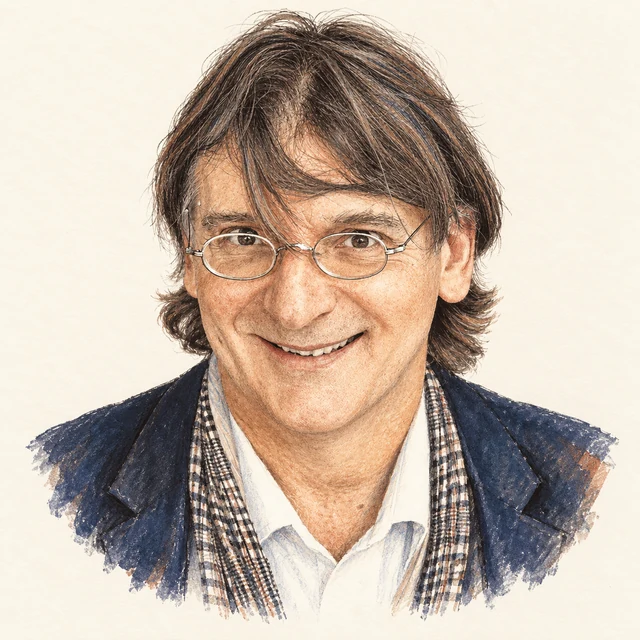 Illustrated portrait of Pierre-Louis Lions