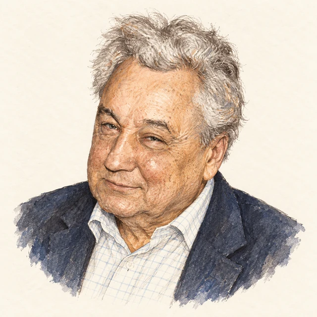 Illustrated portrait of Sergei Novikov