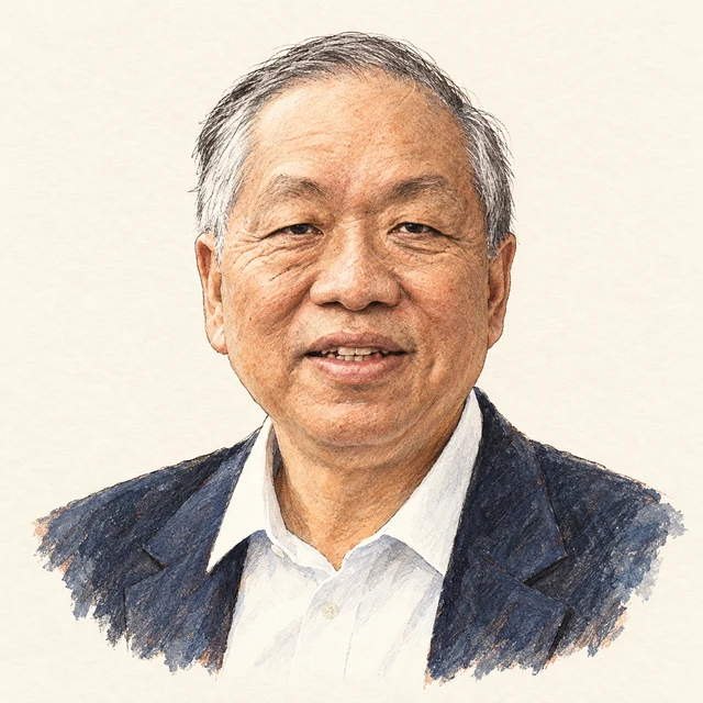 Illustrated portrait of Shing-Tung Yau