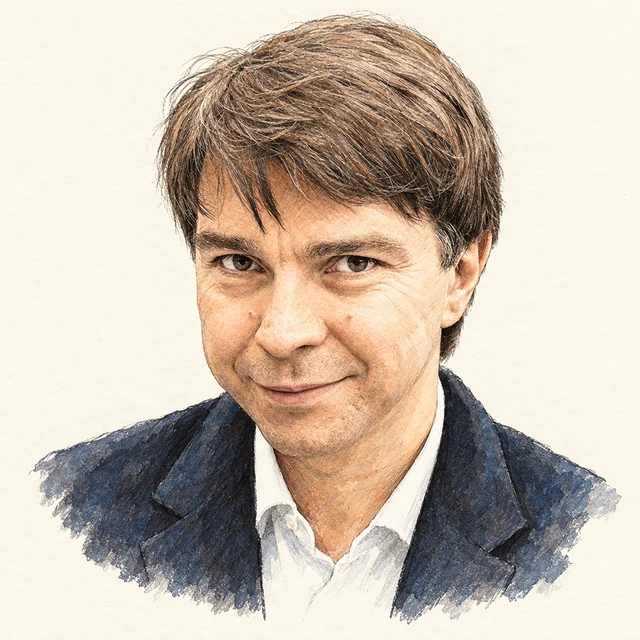 Illustrated portrait of Stanislav Smirnov