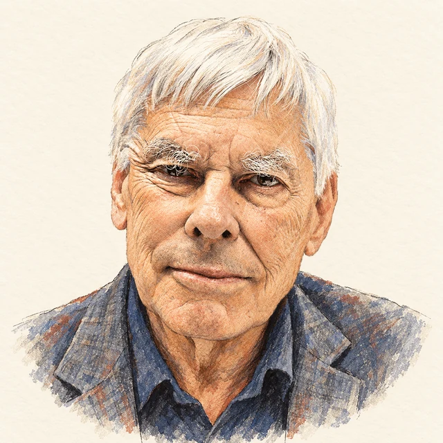 Illustrated portrait of Stephen Smale