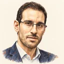 Illustrated portrait of Alessio Figalli