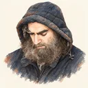 Illustrated portrait of Grigori Perelman