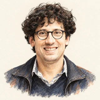 Illustrated portrait of Hugo Duminil-Copin