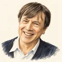 Illustrated portrait of Jean Bourgain
