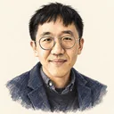Illustrated portrait of June Huh