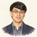 Illustrated portrait of Manjul Bhargava