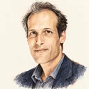 Illustrated portrait of Martin Hairer