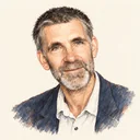 Illustrated portrait of Richard Borcherds
