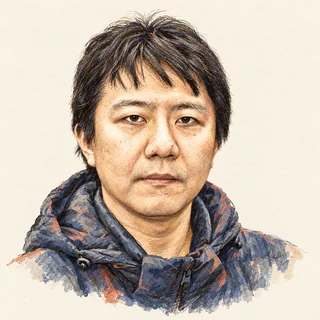 Illustrated portrait of Yu Deng