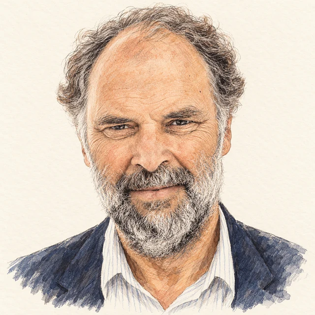 Illustrated portrait of Vaughan Jones