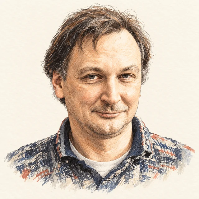 Illustrated portrait of Vladimir Voevodsky