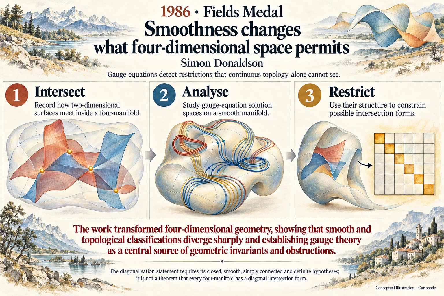 Smoothness changes what four-dimensional space permits: Gauge equations detect restrictions that continuous topology alone cannot see.